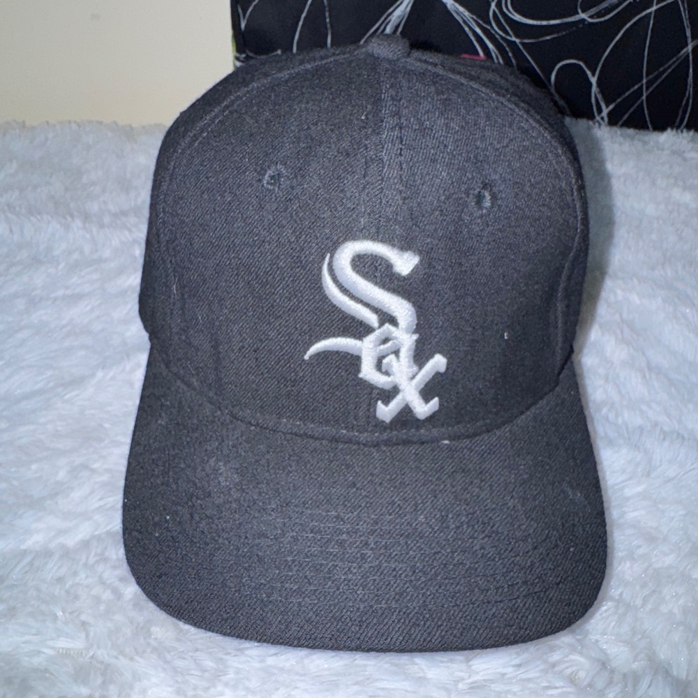 Sports Specialties‎ Chicago White Sox Hat Mens 7 3/8 Black Good Vintage Wool MLB